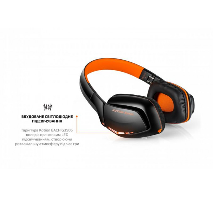Bluetooth-гарнитура Kotion EACH B3506 Black/Orange (ktb3506bt)