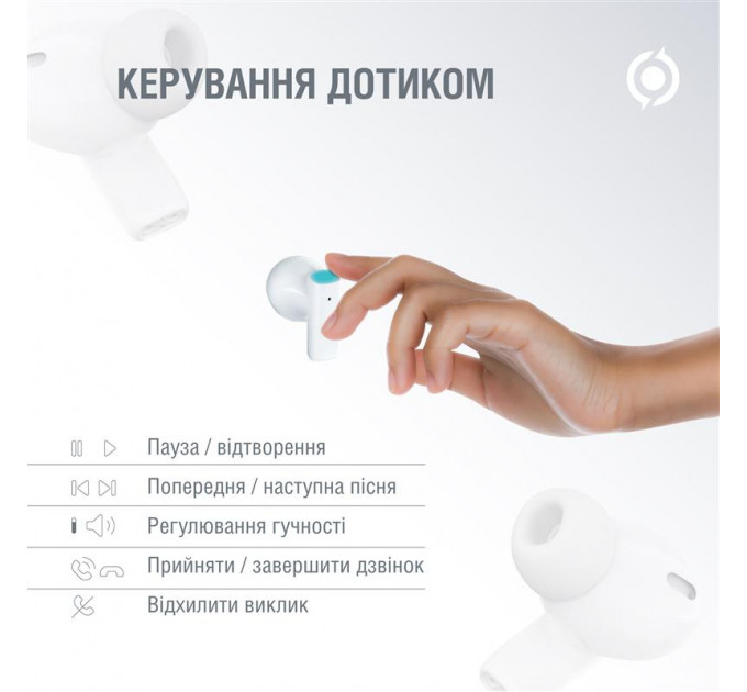Bluetooth-гарнитура Piko TWS-HalfMoon White (1283126583391)