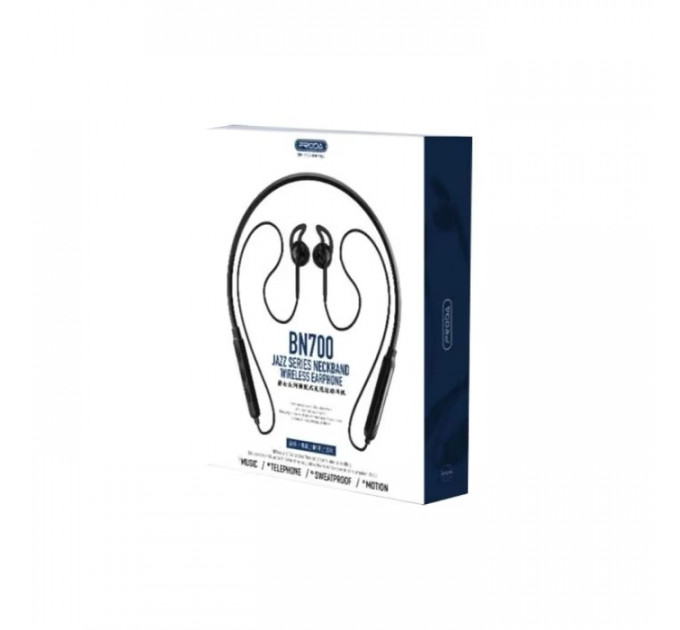 Bluetooth-гарнитура Proda Jazz Neckband Sports PD-BN700 Black (PD-BN700-BK)