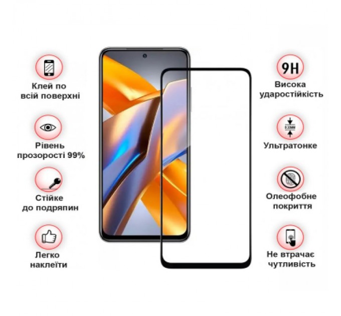 BeCover Скло захисне BeCover Poco M5s Black (709252)