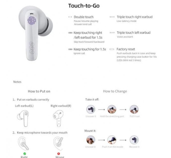 Bluetooth-гарнитура QCY T13X White_