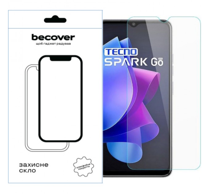 BeCover Скло захисне BeCover Tecno Spark Go 2023 (BF7) 3D Crystal Clear Glass (709263)