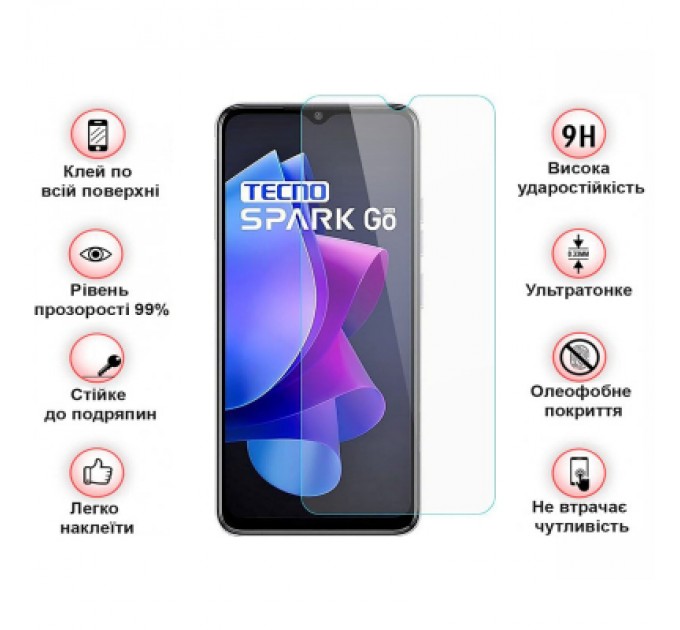 BeCover Скло захисне BeCover Tecno Spark Go 2023 (BF7) 3D Crystal Clear Glass (709263)