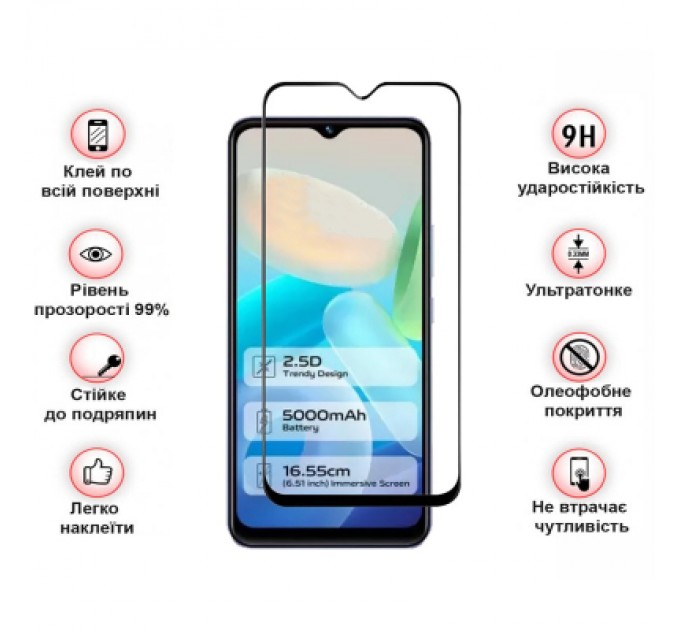 BeCover Скло захисне BeCover Vivo Y02/Y02A Black (709275)