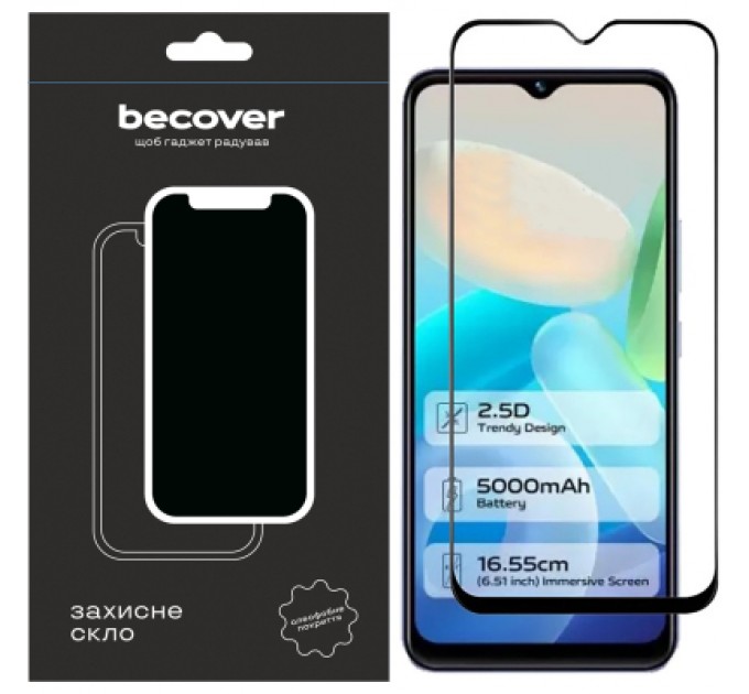BeCover Скло захисне BeCover Vivo Y02/Y02A Black (709275)