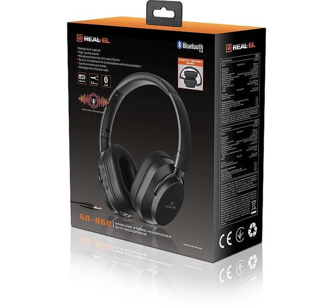 Bluetooth-гарнитура REAL-EL GD-860 Black