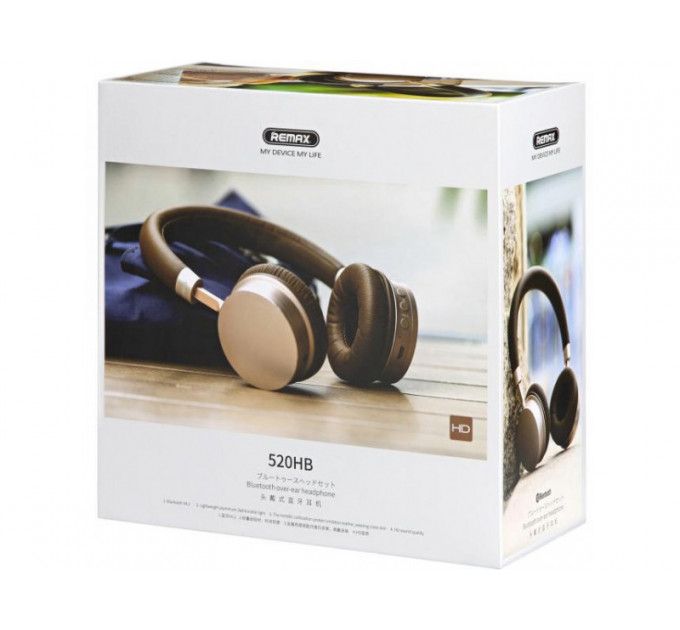 Bluetooth-гарнитура Remax RB-520HB Gold (6954851284857)