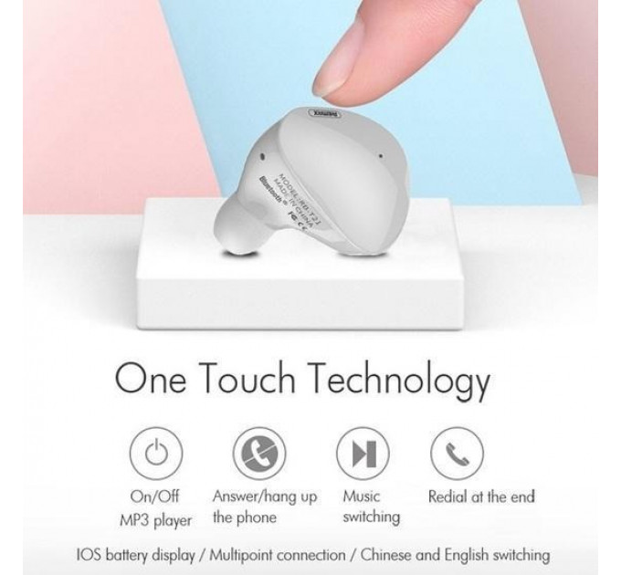 Bluetooth-гарнитура Remax RB-T21 White (6954851287896)