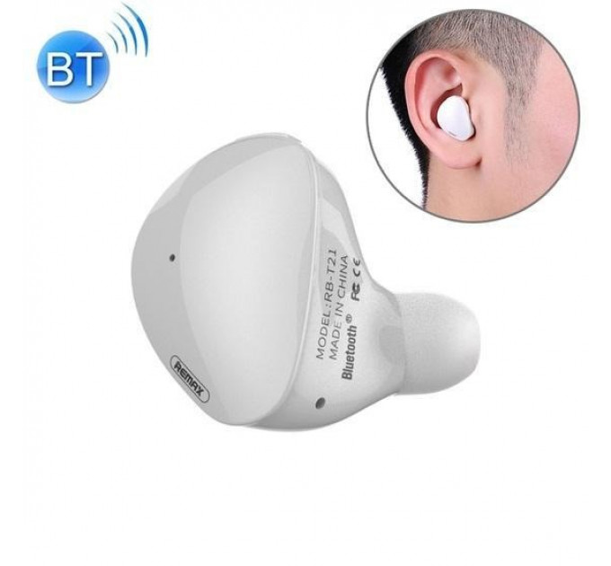Bluetooth-гарнитура Remax RB-T21 White (6954851287896)