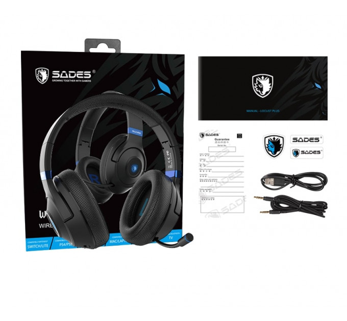 Bluetooth-гарнитура Sades SA-205 Whisper Black/Blue (sa205bkb)