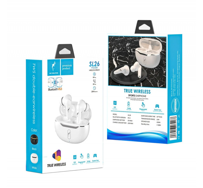 Bluetooth-гарнитура SkyDolphin TWS SL26 White (SDBTE-000189)
