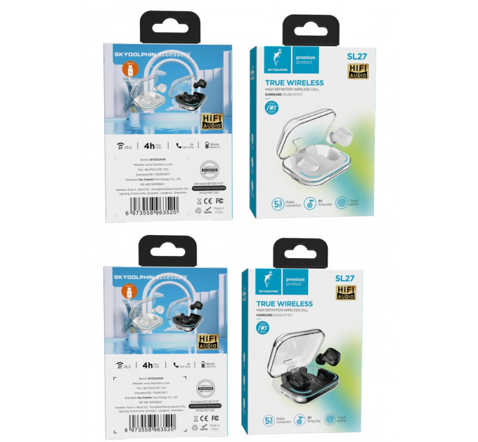Bluetooth-гарнітура SkyDolphin TWS SL27 Black (SDBTE-000192)