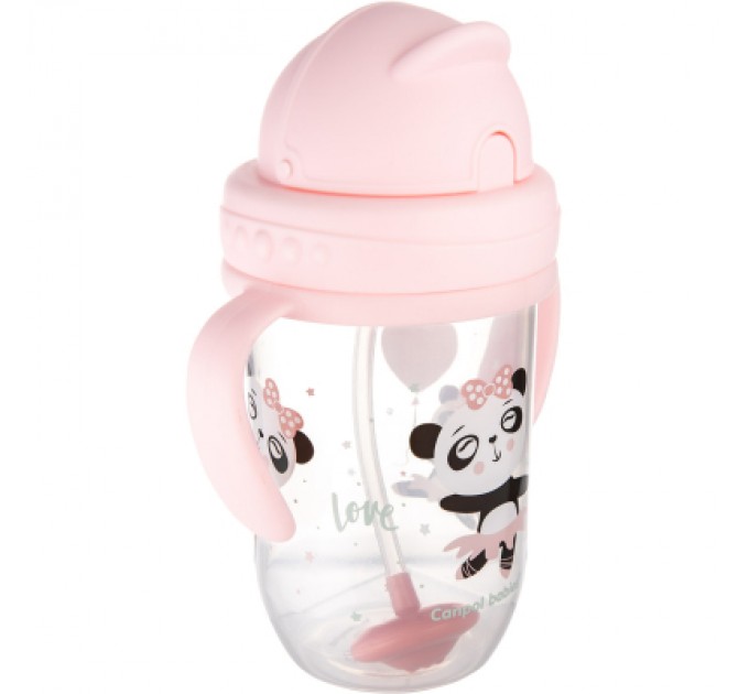 Canpol babies Поїльник-непроливайка Canpol babies Exotic Animals з трубочкою і обтяжувачем 270 мл Рожева (56/606_pin)