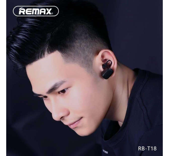 Bluetooth-гарнитура-зарядка Remax RB-T18 Black (6954851283140)