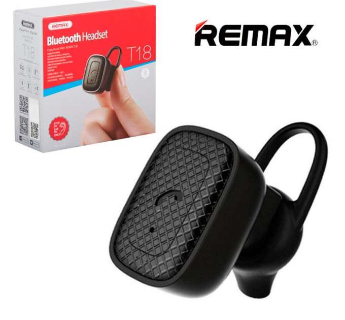 Bluetooth-гарнитура-зарядка Remax RB-T18 Black (6954851283140)