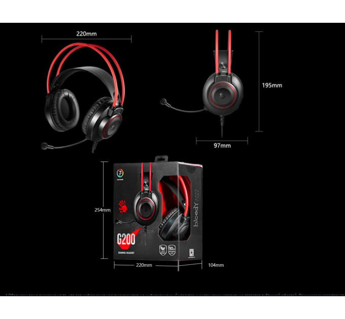 Гарнітура A4Tech Bloody G200 Black/Red