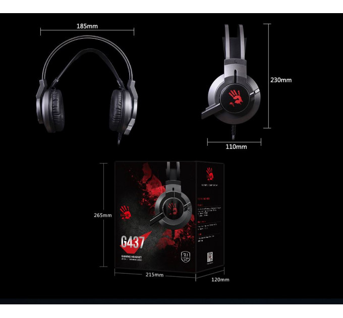 Гарнитура A4Tech Bloody G437 Black USB