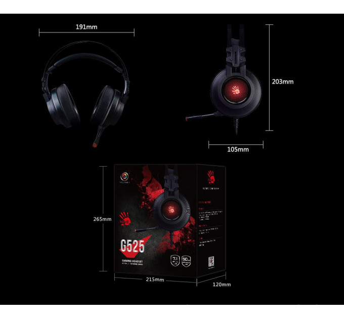 Гарнитура A4Tech Bloody G525 Black