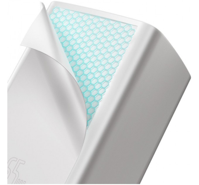Baseus Зарядний пристрій Baseus 2xUSB 65W GaN (USB-C+USB-A) white (CCGAN2L-B02)