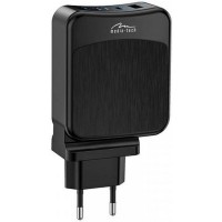 Зарядний пристрій Media-Tech 2xUSB-C PD 65W USB QC 3.0 black (MT6252)