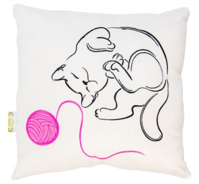 Tigres М'яка іграшка Tigres Подушка Котик з клубком (ПД-0199)