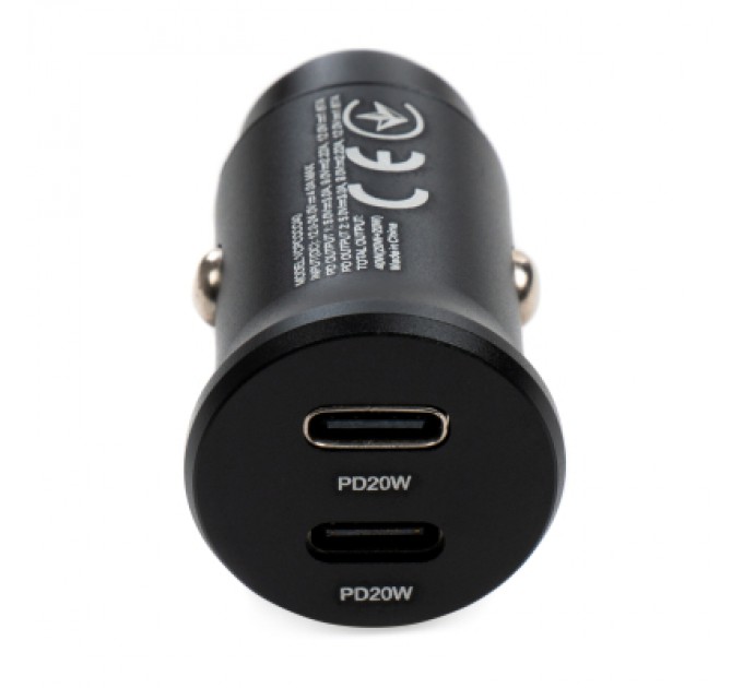Vinga Зарядний пристрій Vinga 40W PD 2xUSB-C (20W+20W) Car Charger (VCPCCCC40)