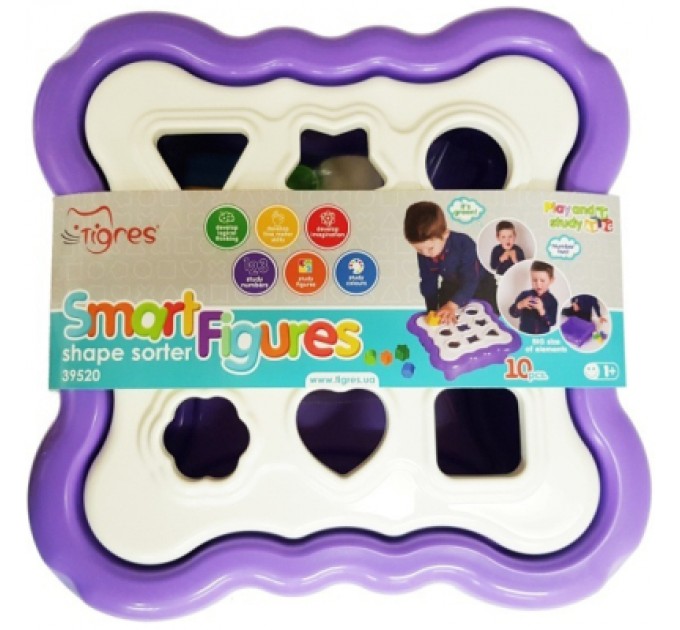 Tigres Розвиваюча іграшка Tigres сортер Розумні фігурки 10 елементів (фіолетовий) (39520)
