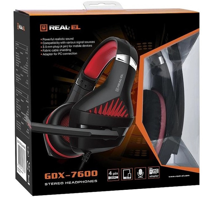 Гарнітура REAL-EL GDX-7600 Black/Red