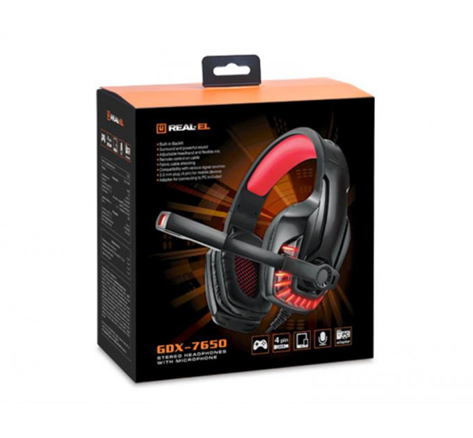 Гарнітура REAL-EL GDX-7650 Black/Red