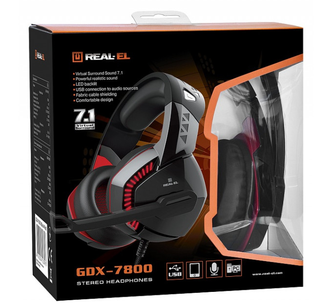 Гарнітура REAL-EL GDX-7800 Black/Red