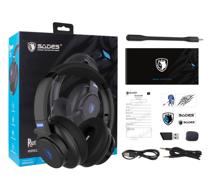 Гарнитура Sades SA-202 Runner Black/Blue (sa202bkb)