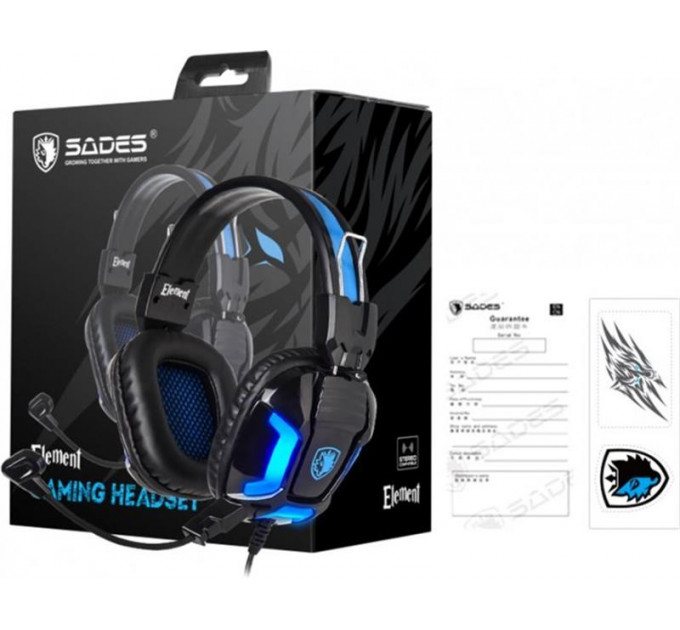 Гарнитура Sades SA-702 Element Black/Blue (sa702bl)
