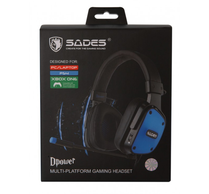 Гарнитура Sades SA-722 Dpower Black/Blue (sa722blj)