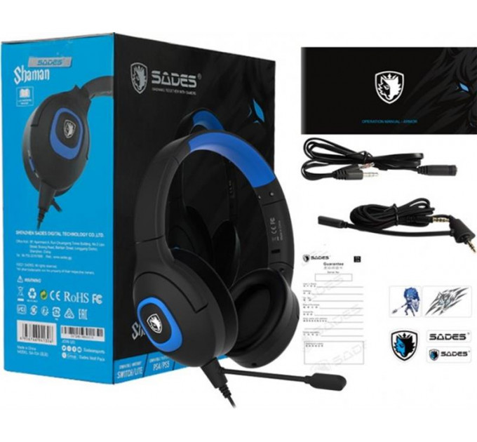 Гарнитура Sades SA-724 Shaman Blue (sa724blj)
