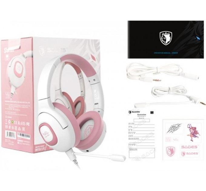 Гарнитура Sades SA-724 Shaman Pink (sa724pkj)