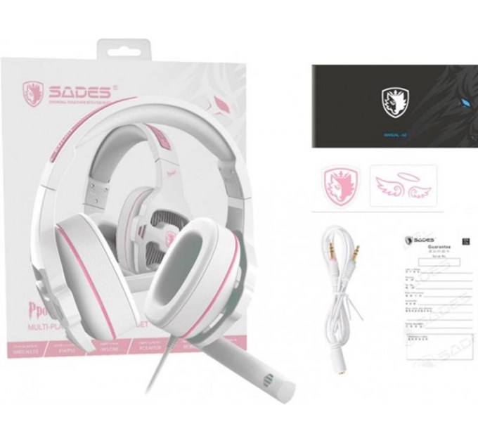 Гарнитура Sades SA-726 Ppower White/Pink (sa726wpj)