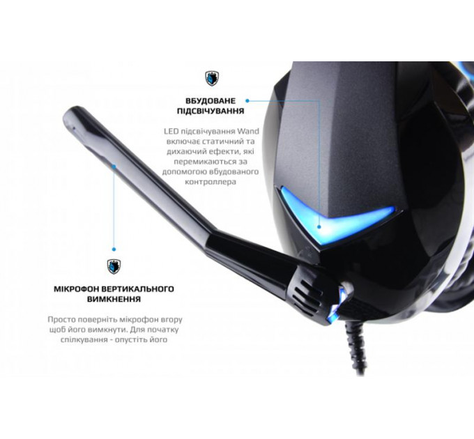 Гарнитура Sades SA-914 Wand Black/Blue LED (sa914bku)