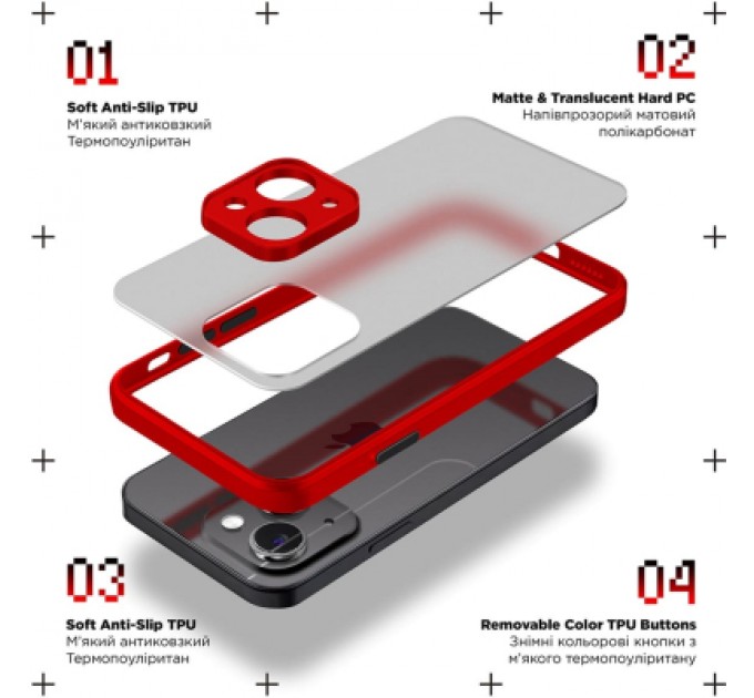 Armorstandart Чохол до мобільного телефона Armorstandart Frosted Matte Xiaomi Redmi 12 4G Red (ARM68553)
