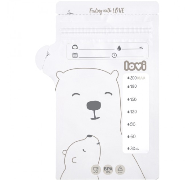 Lovi Пакет для зберігання грудного молока Lovi Buddy bear 25 шт (12/208)
