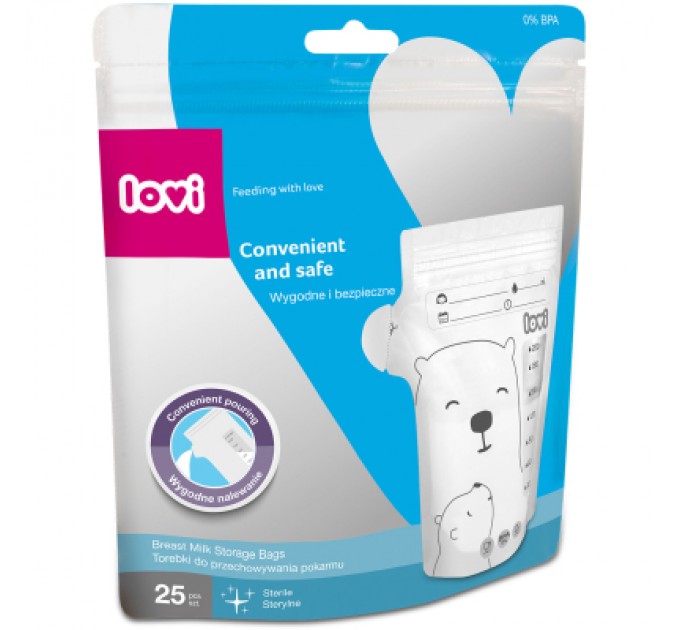 Lovi Пакет для зберігання грудного молока Lovi Buddy bear 25 шт (12/208)