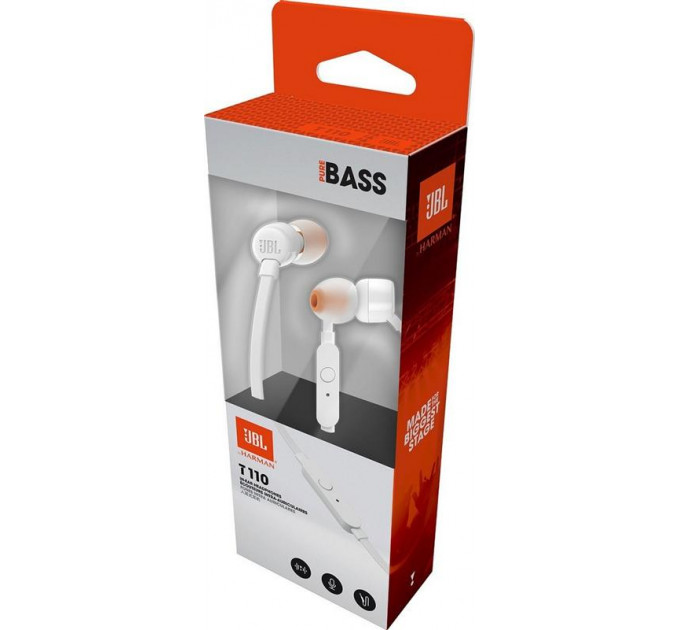 Гарнитура JBL T110 White (JBLT110WHT)