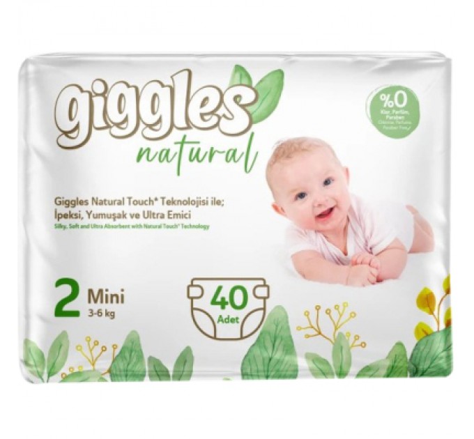 Giggles Підгузки Giggles Natural 2 Mini 3-6 кг 40 шт (8680131206384)
