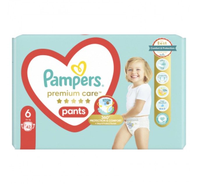 Підгузки Pampers Premium Care Pants Розмір 6 (15+ кг) 42 шт (8001841325545)