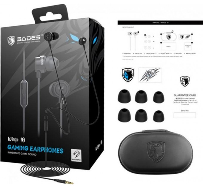 Гарнитура Sades SA-610 Wings 10 Black/Blue (sa610blj)
