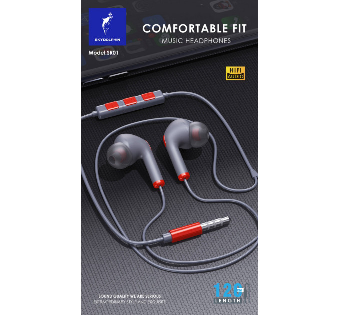 Гарнитура SkyDolphin SR01 with mic Red (HF-000475)