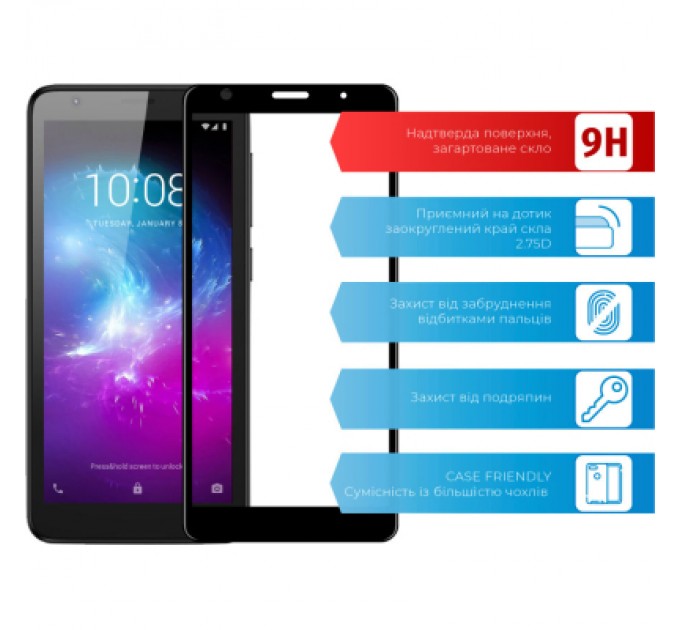 Скло захисне ACCLAB Full Glue ZTE Blade L8 (1283126508899)