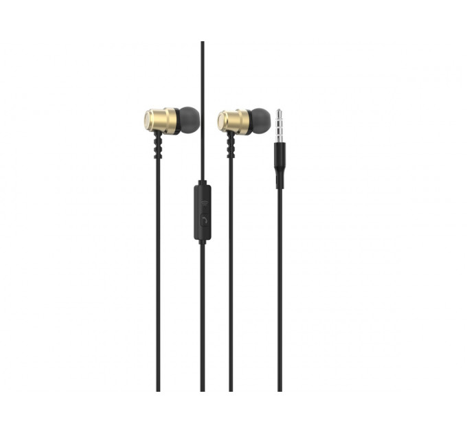 Гарнитура SkyDolphin SR28 Metal with mic Golden (HF-000472)