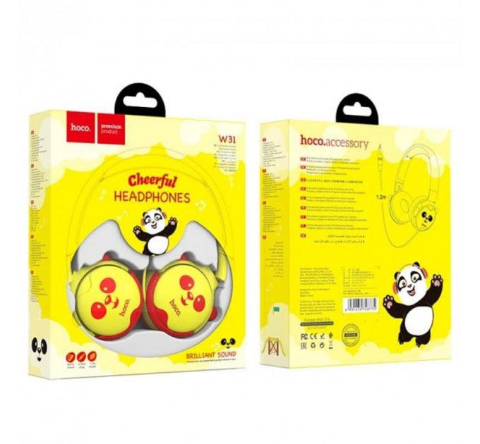 Наушники Hoco W31 Childrens Yellow-Red (W31YR)