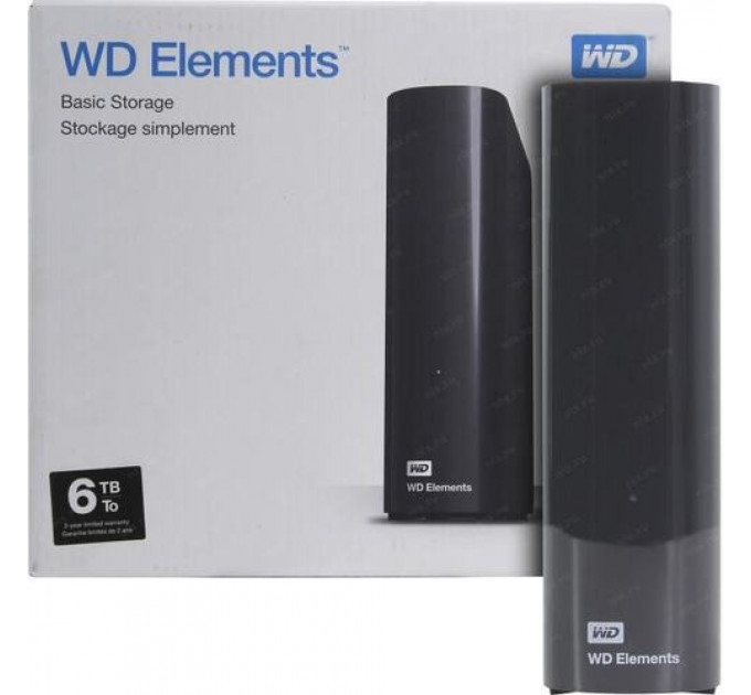 Внешний жесткий диск 3.5" USB 6.0TB WD Elements Desktop (WDBWLG0060HBK-EESN)