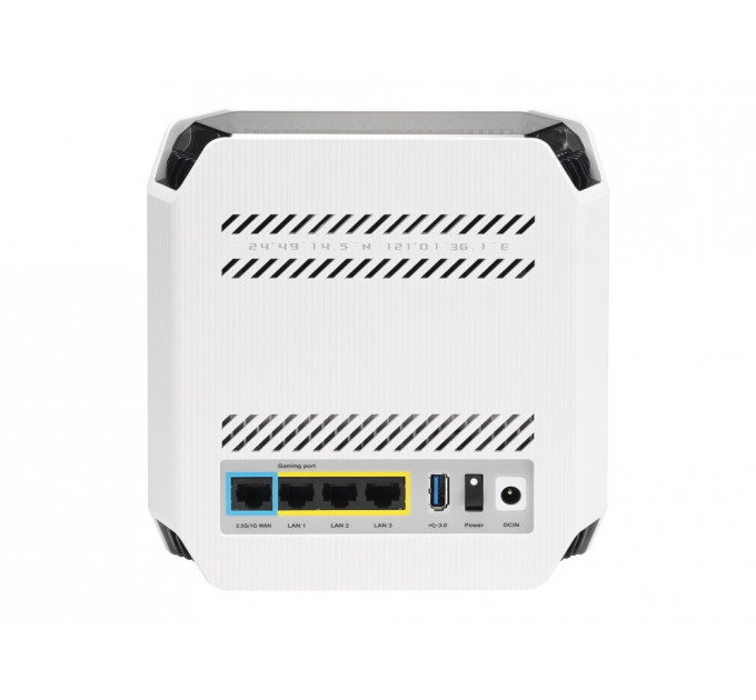 Wi-Fi Mesh система Asus ROG Rapture GT6 1pk White (90IG07F0-MU9A30) (WiFi6, AX10000, Broadcom, 1x2.5GE WAN, 3xGE LAN, 1xUSB 3.2, AiMesh, антенны: 9)